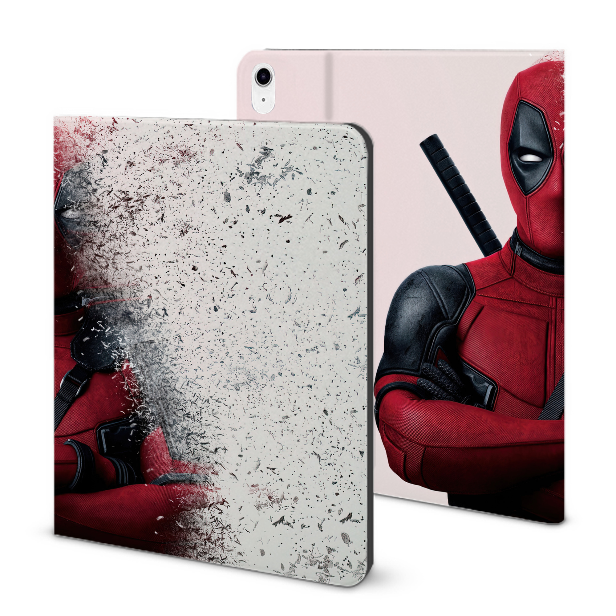 （画像用） Deadpool デッドプール IPad ケース ブック型 PUレザー TPU 耐衝撃 軽量 薄型 ペン収納なし 全面保護 IPad 各モデル対応